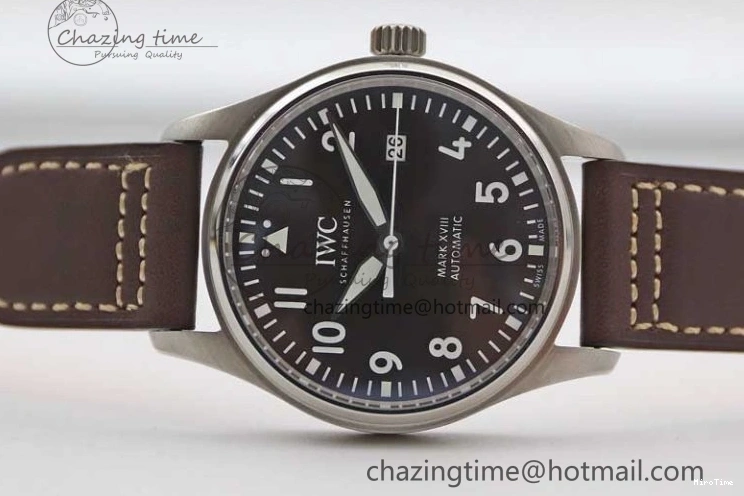 MIROTIME 0413 HighQuality Mark XVIII IW327010 SS M+F 1:1 Best Edition Brown Dial on Brown Leather Strap A 7049